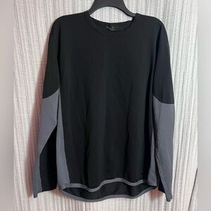 Men's Long Sleeve Black and Gray Textured Shirt